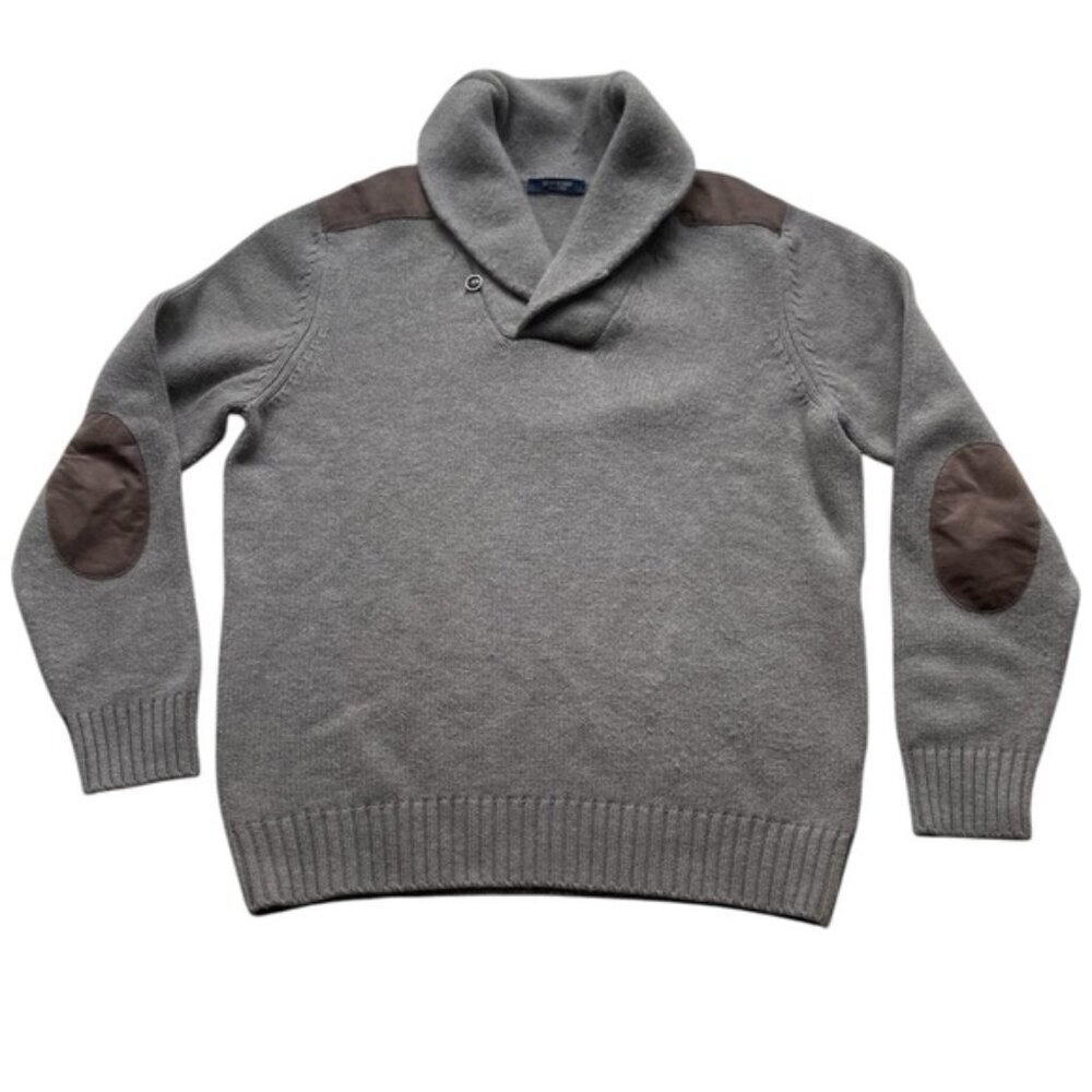 Gran Sasso Italy Men’s 100% Wool Gray Sweater Size 54 Large